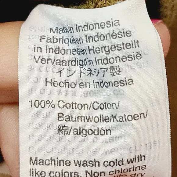 Madewell Shirt Texture Thread Olive Green Crop Top Tie Front Womens XXS - Picture 7 of 8